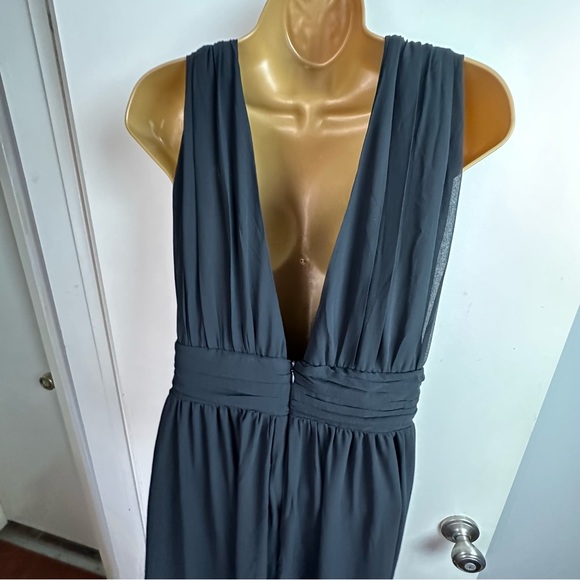 Lulu’s Black Heavenly Hues Airy Woven Chiffon Plunging V-Neck Maxi Dress M - Picture 14 of 15